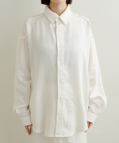 Omekashi（オメカシ）の「刺繍セルロースソフトオーバーシャツ（シャツ/ブラウス・レディース・ブラウン/オフホワイト/チャコールグレー・FREE）」の18枚目の写真