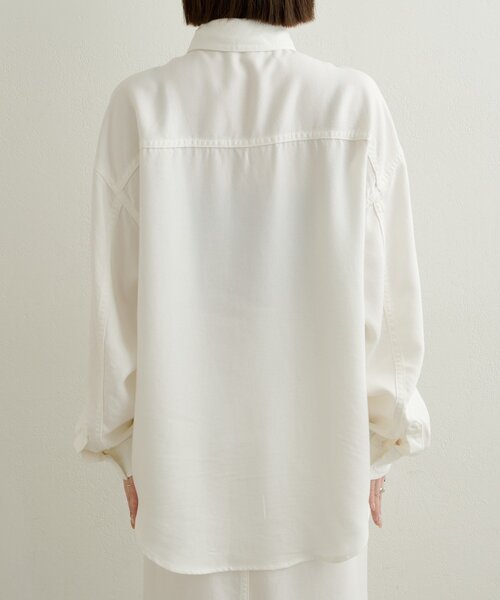 Omekashi（オメカシ）の「刺繍セルロースソフトオーバーシャツ（シャツ/ブラウス・レディース・ブラウン/オフホワイト/チャコールグレー・FREE）」の20枚目の写真