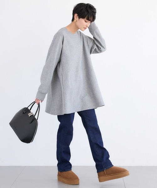 BARNYARDSTORM(バンヤードストーム)の「BARNYARDSTORM / ニードルチュニックプルオーバー / マシンウォッシャブル(Tシャツ/カットソー・レディース・ブラック/グレー・FREE)」の7枚目の写真