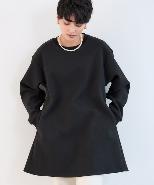 BARNYARDSTORM(バンヤードストーム)の「BARNYARDSTORM / ニードルチュニックプルオーバー / マシンウォッシャブル(Tシャツ/カットソー・レディース・ブラック/グレー・FREE)」の9枚目の写真