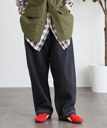 ウエストタックワイドストレートデニムパンツ