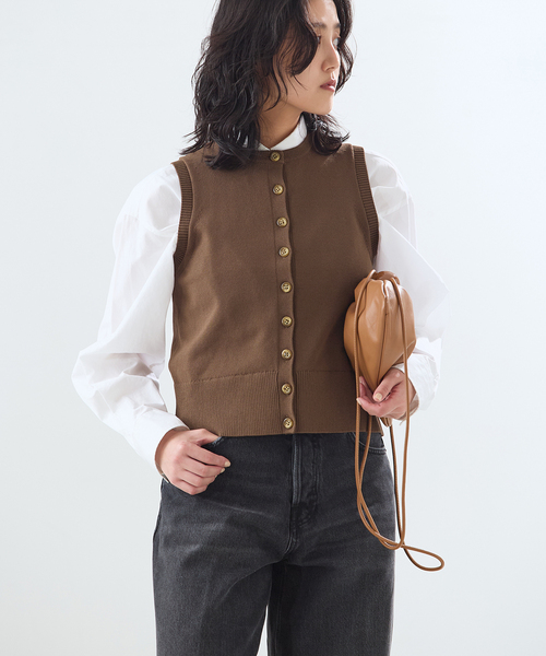 journal standard L'essage（ジャーナルスタンダードレサージュ）の「CORNU チャームベスト（ベスト・レディース・ネイビー/ブルー/ブラウン・FREE）」の12枚目の写真