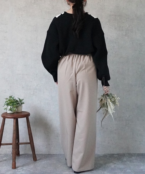 SELECT LEVERY(セレクトリベリー)の「チルデンVネックニットプルオーバー(ニット/セーター・レディース・アイボリー/ブラック・FREE)」の4枚目の写真