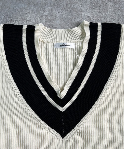 SELECT LEVERY(セレクトリベリー)の「チルデンVネックニットプルオーバー(ニット/セーター・レディース・アイボリー/ブラック・FREE)」の5枚目の写真