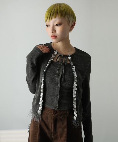 Ulysses（ユリシス）の「スパンコールレイヤードデザイントップス（Tシャツ/カットソー・レディース・グレー・S/M）」の21枚目の写真