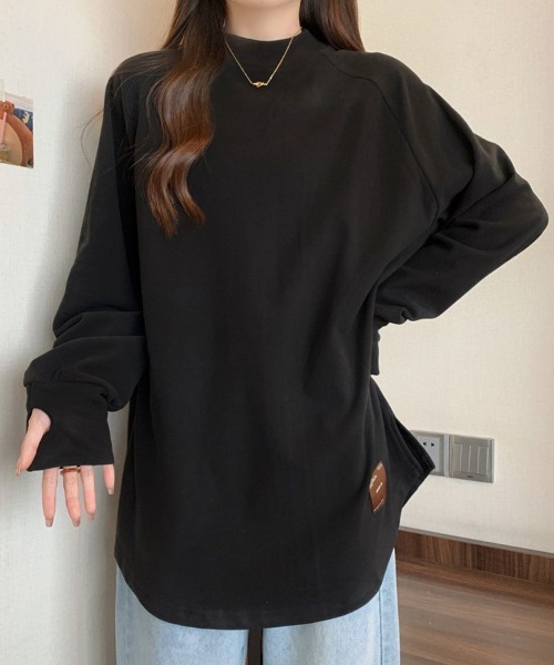 SallyLunn（サリーラン）の「ボトルネックラグラントップス（Tシャツ/カットソー・レディース・スミクロ/ブラウン/ベージュ・MEDIUM/LARGE）」の2枚目の写真