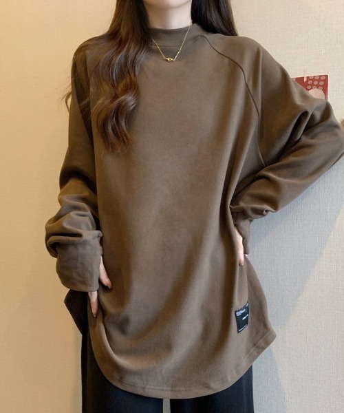 SallyLunn（サリーラン）の「ボトルネックラグラントップス（Tシャツ/カットソー・レディース・スミクロ/ブラウン/ベージュ・MEDIUM/LARGE）」の11枚目の写真