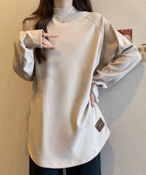SallyLunn（サリーラン）の「ボトルネックラグラントップス（Tシャツ/カットソー・レディース・スミクロ/ブラウン/ベージュ・MEDIUM/LARGE）」の15枚目の写真