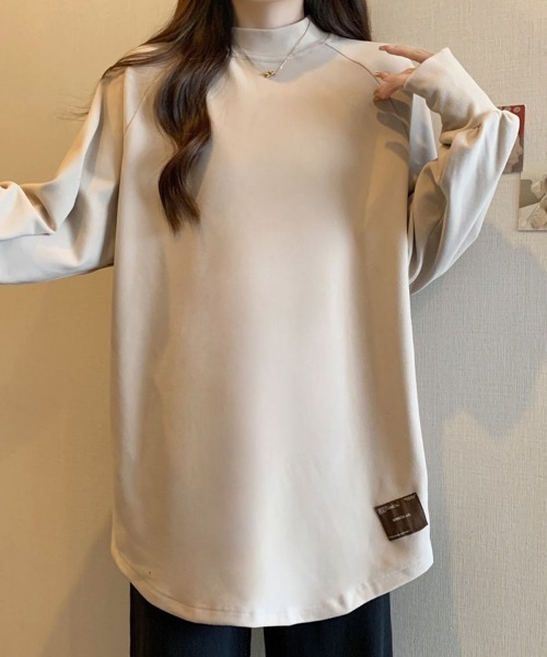 SallyLunn（サリーラン）の「ボトルネックラグラントップス（Tシャツ/カットソー・レディース・スミクロ/ブラウン/ベージュ・MEDIUM/LARGE）」の4枚目の写真