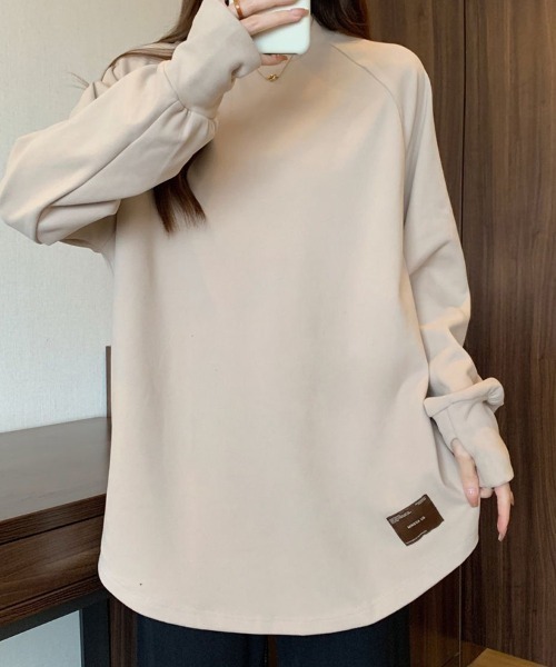 SallyLunn（サリーラン）の「ボトルネックラグラントップス（Tシャツ/カットソー・レディース・スミクロ/ブラウン/ベージュ・MEDIUM/LARGE）」の16枚目の写真