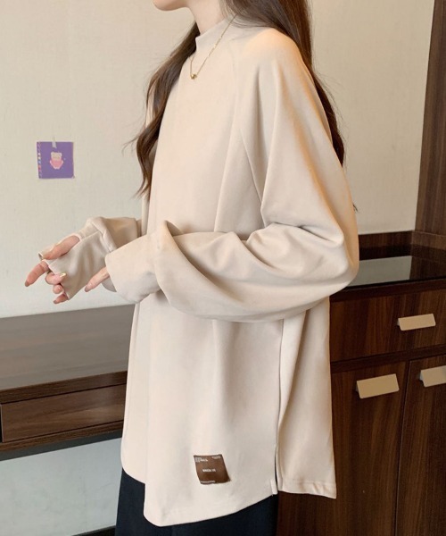 SallyLunn（サリーラン）の「ボトルネックラグラントップス（Tシャツ/カットソー・レディース・スミクロ/ブラウン/ベージュ・MEDIUM/LARGE）」の6枚目の写真
