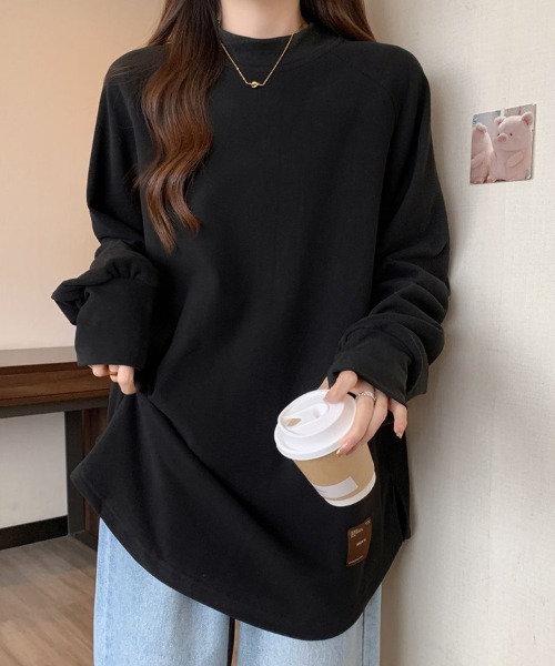 SallyLunn（サリーラン）の「ボトルネックラグラントップス（Tシャツ/カットソー・レディース・スミクロ/ブラウン/ベージュ・MEDIUM/LARGE）」の12枚目の写真