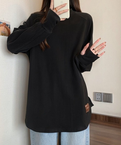 SallyLunn（サリーラン）の「ボトルネックラグラントップス（Tシャツ/カットソー・レディース・スミクロ/ブラウン/ベージュ・MEDIUM/LARGE）」の14枚目の写真