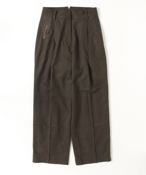 anuke（アンヌーク）の「Wool Tuck Pants 62520722（その他パンツ・レディース・グレー/ブラウン・38/36）」の2枚目の写真
