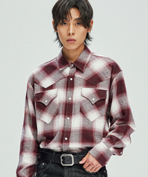 KND（ケイエヌディ）の「フランネルチェックウェスタンシャツバーガンディ（シャツ/ブラウス）」