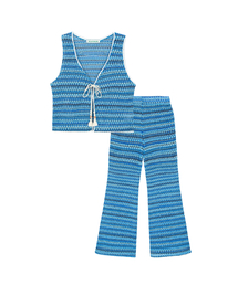 Lace jacquard set - blue