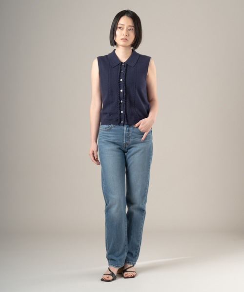 Levi's(リーバイス)の「Levi's/リーバイス スーパーソフト ミニ ラッフル ベスト トップ(ベスト・レディース・ブルー・XS/S/M)」の4枚目の写真