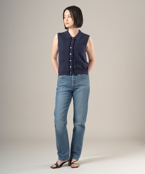 Levi's(リーバイス)の「Levi's/リーバイス スーパーソフト ミニ ラッフル ベスト トップ(ベスト・レディース・ブルー・XS/S/M)」の5枚目の写真