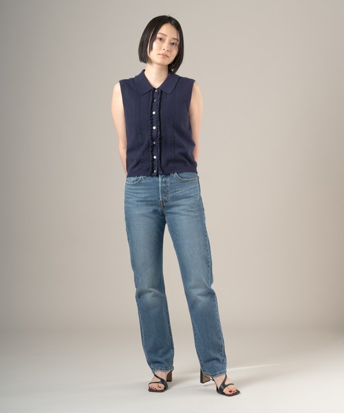 Levi's(リーバイス)の「Levi's/リーバイス スーパーソフト ミニ ラッフル ベスト トップ(ベスト・レディース・ブルー・XS/S/M)」の6枚目の写真