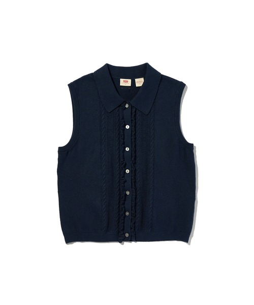 Levi's(リーバイス)の「Levi's/リーバイス スーパーソフト ミニ ラッフル ベスト トップ(ベスト・レディース・ブルー・XS/S/M)」の7枚目の写真