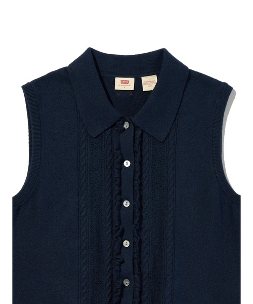 Levi's(リーバイス)の「Levi's/リーバイス スーパーソフト ミニ ラッフル ベスト トップ(ベスト・レディース・ブルー・XS/S/M)」の9枚目の写真