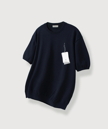 MOOD INSIDE（ムードインサイド）の「ウォッシャブルクールコットンラウンドニット_Navy（ニット/セーター）」