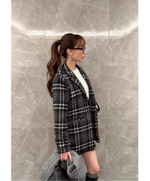 LUDICRUM（ルーディクルム）の「Wool check jacket（テーラードジャケット・レディース・ブラウン/ブラック・FREE）」の5枚目の写真