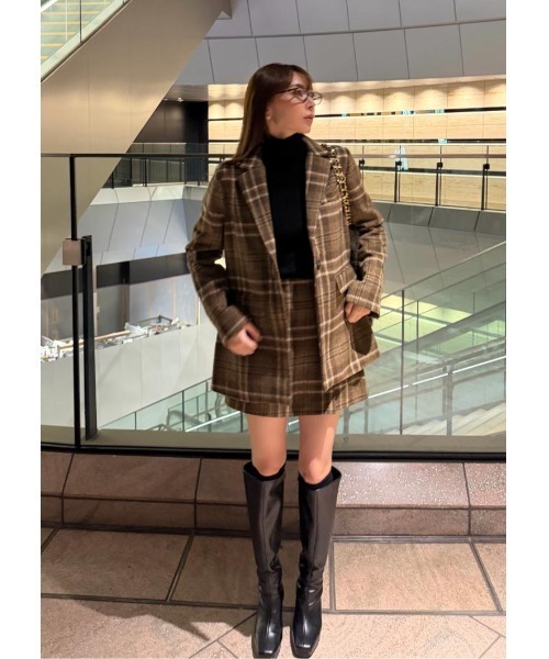 LUDICRUM（ルーディクルム）の「Wool check jacket（テーラードジャケット・レディース・ブラウン/ブラック・FREE）」の7枚目の写真