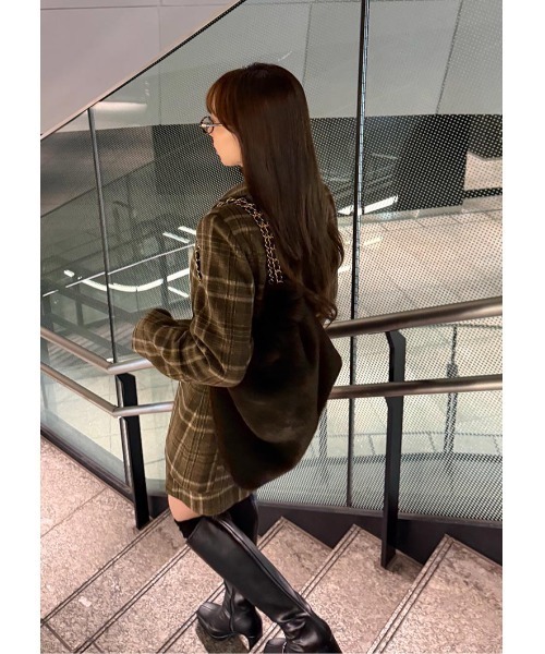 LUDICRUM（ルーディクルム）の「Wool check jacket（テーラードジャケット・レディース・ブラウン/ブラック・FREE）」の8枚目の写真