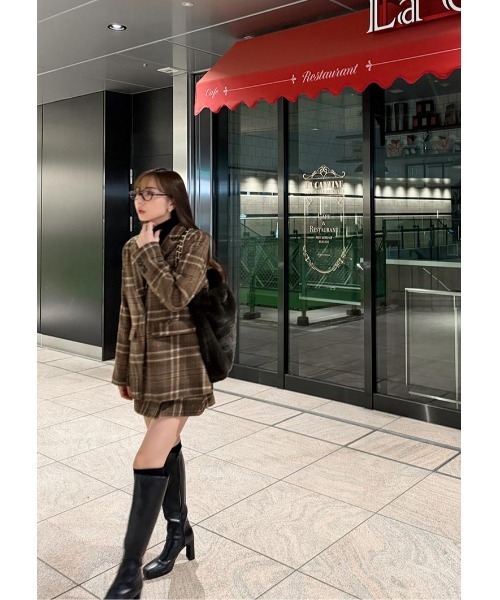 LUDICRUM（ルーディクルム）の「Wool check jacket（テーラードジャケット・レディース・ブラウン/ブラック・FREE）」の10枚目の写真