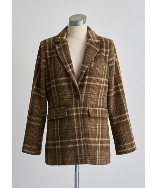 LUDICRUM（ルーディクルム）の「Wool check jacket（テーラードジャケット・レディース・ブラウン/ブラック・FREE）」の11枚目の写真