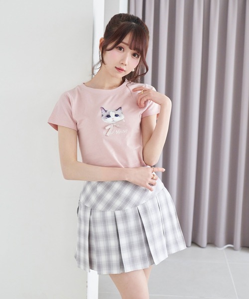 Rose Muse(ロゼミューズ)の「Check pleats mini skirt(スカート・レディース・ベージュ/グレー・MEDIUM/SMALL)」の2枚目の写真