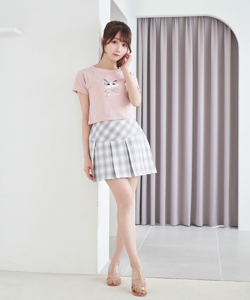 Rose Muse(ロゼミューズ)の「Check pleats mini skirt(スカート・レディース・ベージュ/グレー・MEDIUM/SMALL)」の5枚目の写真