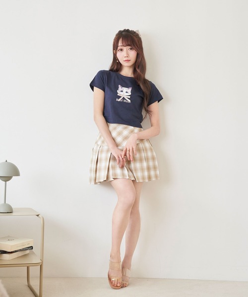 Rose Muse(ロゼミューズ)の「Check pleats mini skirt(スカート・レディース・ベージュ/グレー・MEDIUM/SMALL)」の9枚目の写真