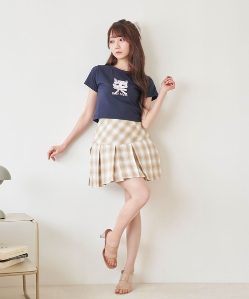 Rose Muse(ロゼミューズ)の「Check pleats mini skirt(スカート・レディース・ベージュ/グレー・MEDIUM/SMALL)」の10枚目の写真