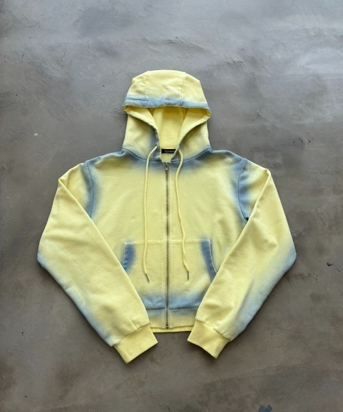 SHAGGIE（シャギー）の「フェードスプレーロゴスウェットパーカー（セットアップ）（パーカー・レディース・グレー/チャコールグレー/イエロー・FREE）」の13枚目の写真