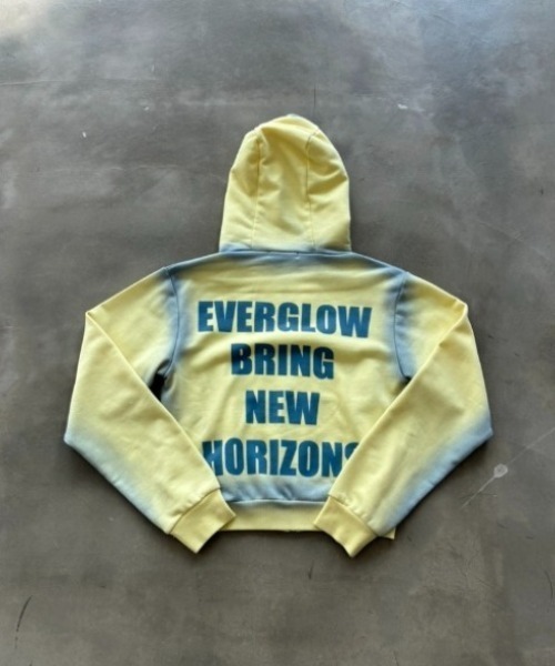 SHAGGIE（シャギー）の「フェードスプレーロゴスウェットパーカー（セットアップ）（パーカー・レディース・グレー/チャコールグレー/イエロー・FREE）」の14枚目の写真