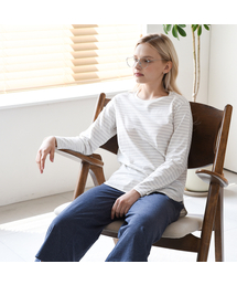 MOCCASOM（モカソン）の「ブリーズストライプ長袖Tシャツ(MCI2-TS255)（Tシャツ/カットソー）」