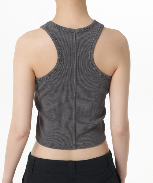 MUSINSA STANDARD WOMAN（ムシンサスタンダードウーマン）の「ウィメンズリブドピグメントレーサーバックタンクトップ[ダークグレー]（Tシャツ/カットソー・レディース・その他・LARGE/MEDIUM/SMALL/X-SMALL）」の6枚目の写真