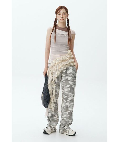 MUSINSA STANDARD WOMAN（ムシンサスタンダードウーマン）の「ウィメンズリブドピグメントレーサーバックタンクトップ[ダークグレー]（Tシャツ/カットソー・レディース・その他・LARGE/MEDIUM/SMALL/X-SMALL）」の10枚目の写真