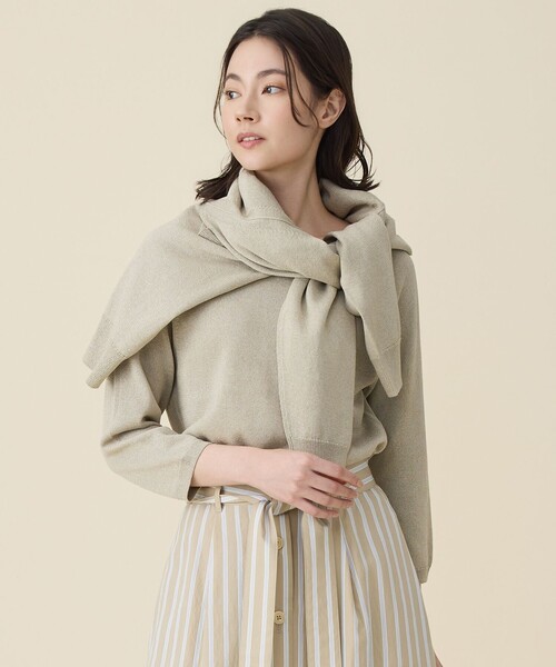 自由区(ジユウク)の「ペーパーコットンニット カーディガン(カーディガン/ボレロ・レディース・ベージュ系/ブラウン系/ピーコックグリーン系・44)」の1枚目の写真