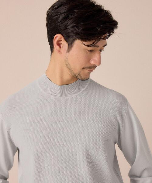 TAKEO KIKUCHI（タケオキクチ）の「モックネック 鹿の子 ニット プルオーバー（ニット/セーター・メンズ・ライトグレー/ネイビー・03/02/04）」の21枚目の写真