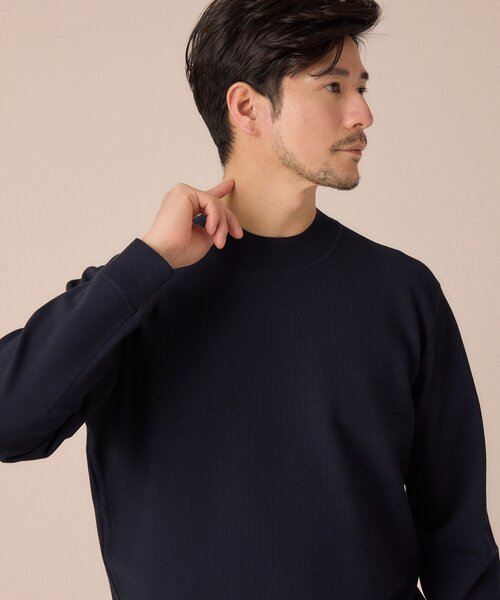 TAKEO KIKUCHI（タケオキクチ）の「モックネック 鹿の子 ニット プルオーバー（ニット/セーター・メンズ・ライトグレー/ネイビー・03/02/04）」の11枚目の写真
