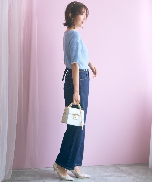 marun（マルン）の「＜大きいサイズ＞バック編み上げデニムパンツ marun（その他パンツ・レディース・ネイビー/サックスブルー・5L/4L/3L/LL/L）」の14枚目の写真