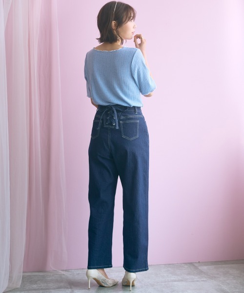 marun（マルン）の「＜大きいサイズ＞バック編み上げデニムパンツ marun（その他パンツ・レディース・ネイビー/サックスブルー・5L/4L/3L/LL/L）」の16枚目の写真