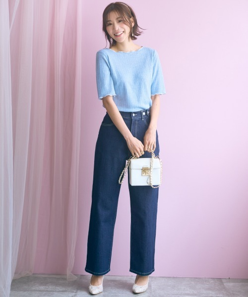 marun（マルン）の「＜大きいサイズ＞バック編み上げデニムパンツ marun（その他パンツ・レディース・ネイビー/サックスブルー・5L/4L/3L/LL/L）」の18枚目の写真