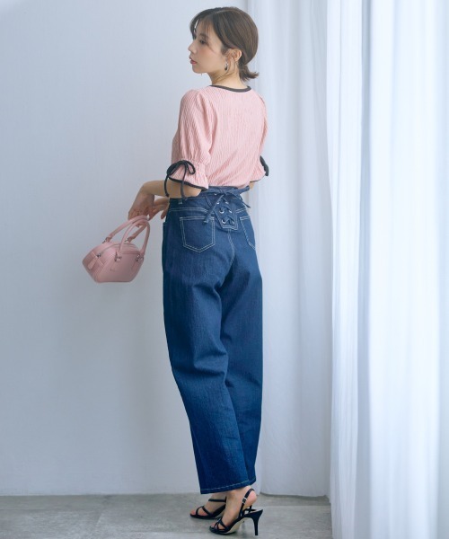 marun（マルン）の「＜大きいサイズ＞バック編み上げデニムパンツ marun（その他パンツ・レディース・ネイビー/サックスブルー・5L/4L/3L/LL/L）」の20枚目の写真