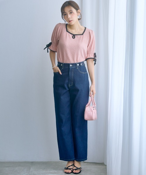 marun（マルン）の「＜大きいサイズ＞バック編み上げデニムパンツ marun（その他パンツ・レディース・ネイビー/サックスブルー・5L/4L/3L/LL/L）」の21枚目の写真