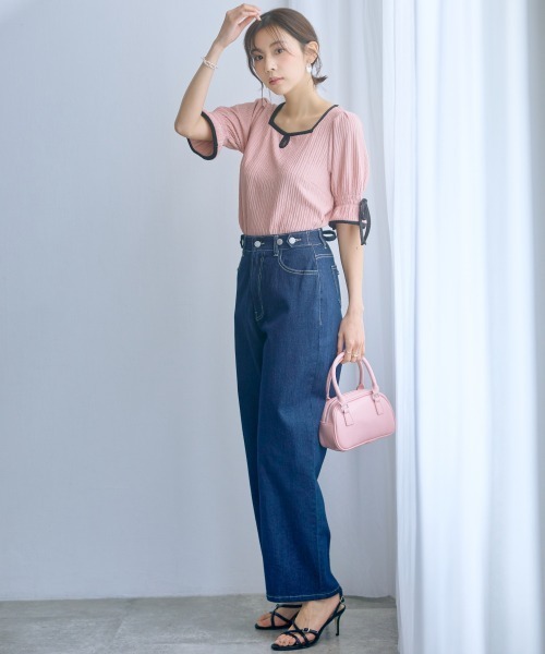 marun（マルン）の「＜大きいサイズ＞バック編み上げデニムパンツ marun（その他パンツ・レディース・ネイビー/サックスブルー・5L/4L/3L/LL/L）」の22枚目の写真