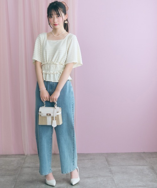 marun(マルン)の「<大きいサイズ>バック編み上げデニムパンツ marun(その他パンツ・レディース・ネイビー/サックスブルー・5L/4L/3L/LL/L)」の13枚目の写真